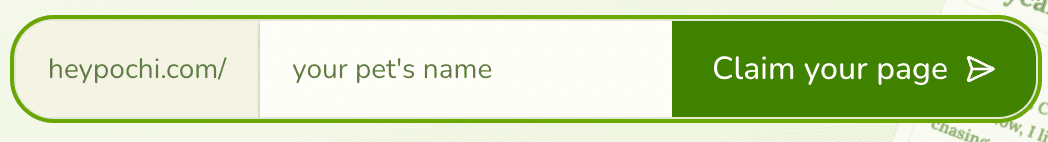 Claim your pet page URL with your pet's name.